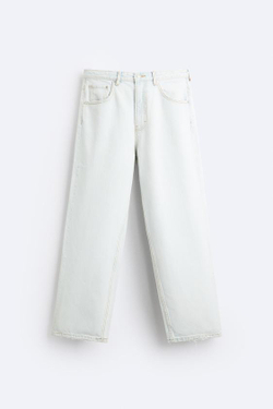 ZARA ДЖИНСЫ BAGGY FIT, НЕБЕСНО-ГОЛУБОЙ