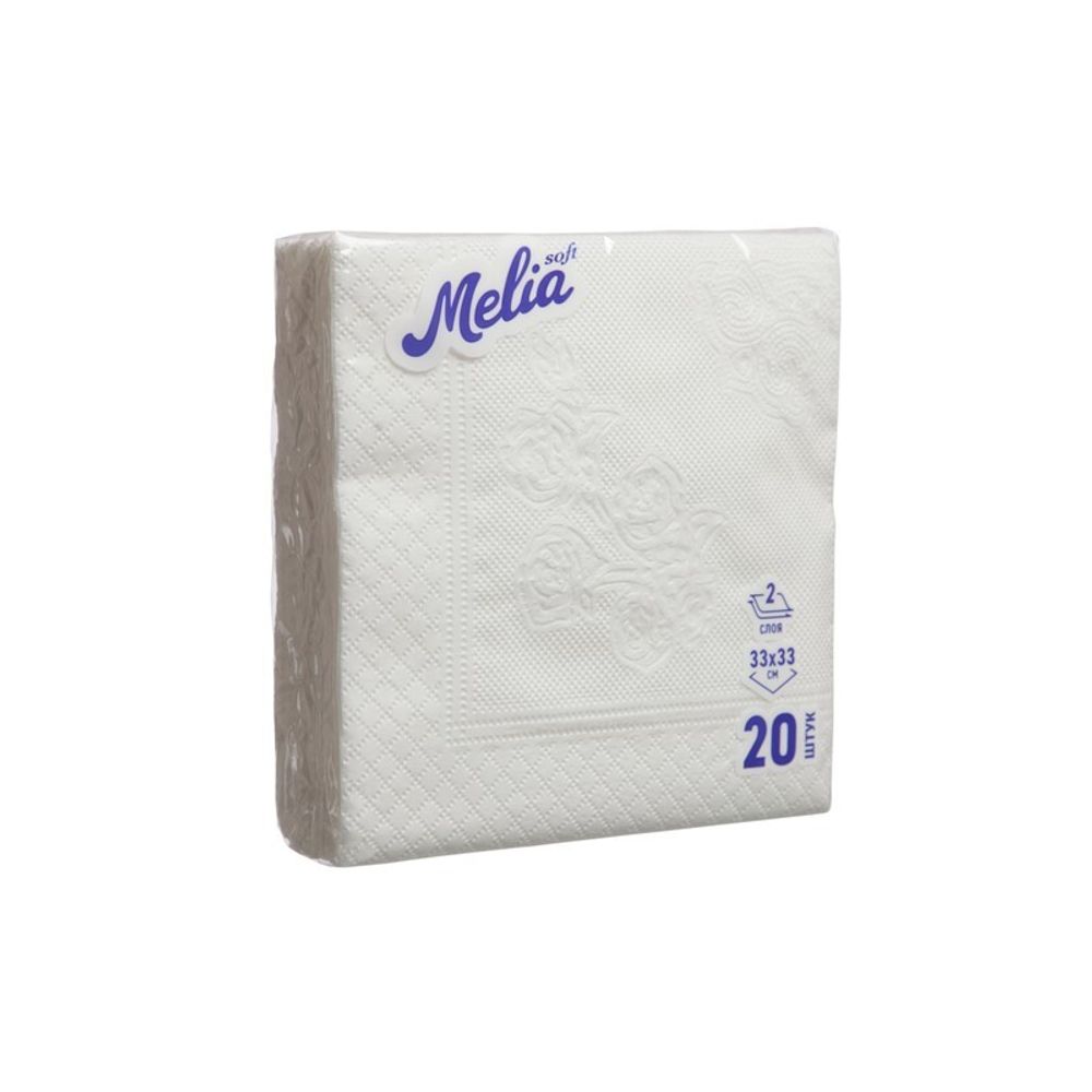 Салфетки бумажные 2-х слойные с теснением Napkins Melia Soft