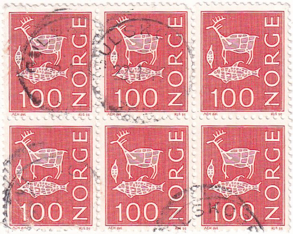 9 марок, Норвегия, 1950-1970-е