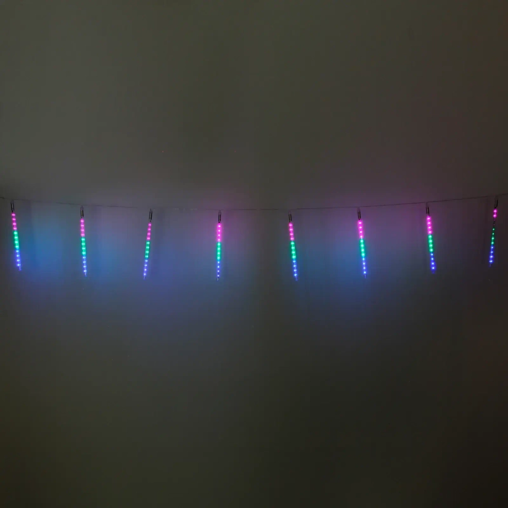 Гирлянда для улицы «Тающая сосулька» 3,0 м*30 см 192 лампы LED, IP-54, Мультицвет (8 трубок)