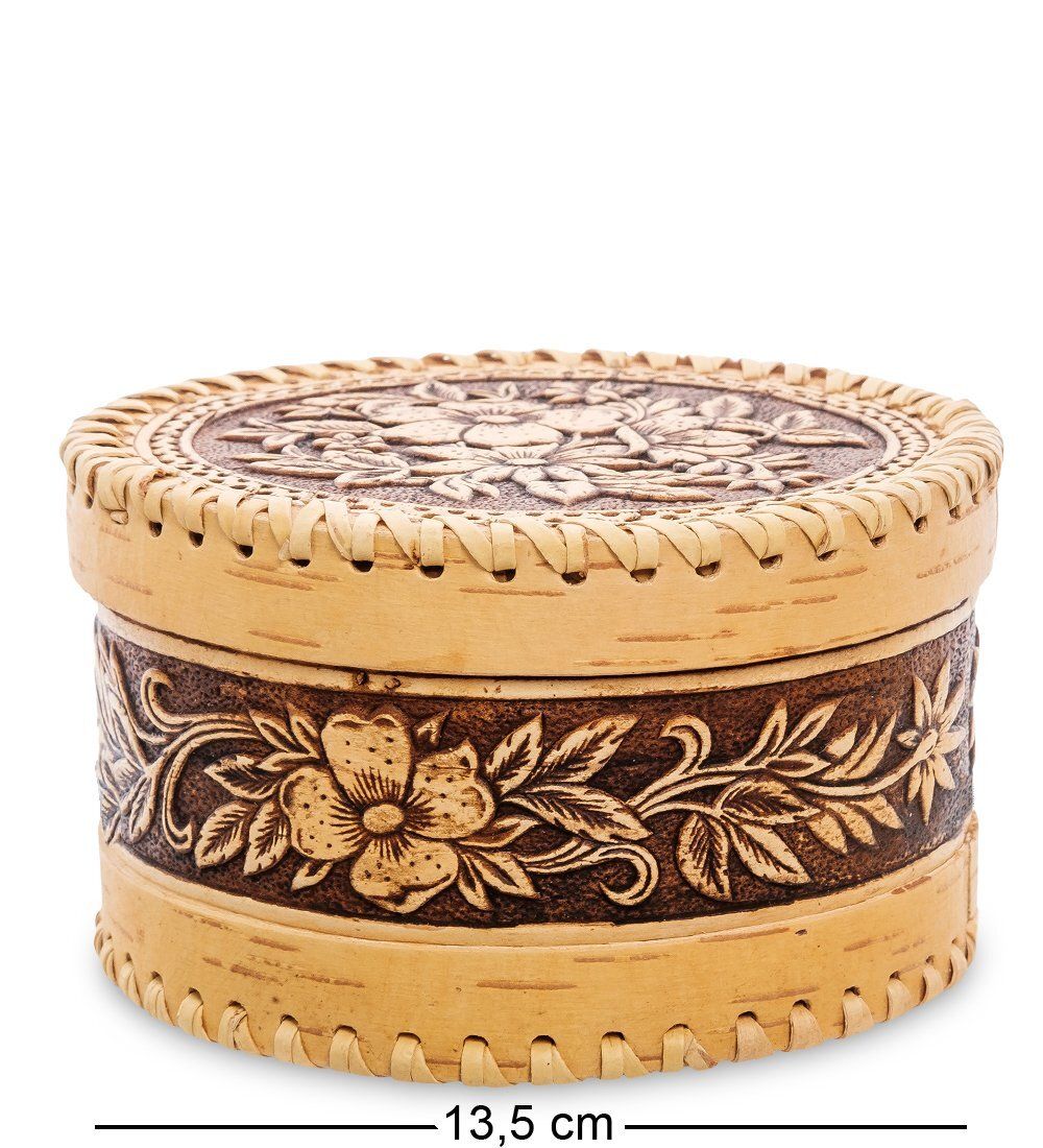 Народные промыслы BST-322 Шкатулка «Цветы» (береста)