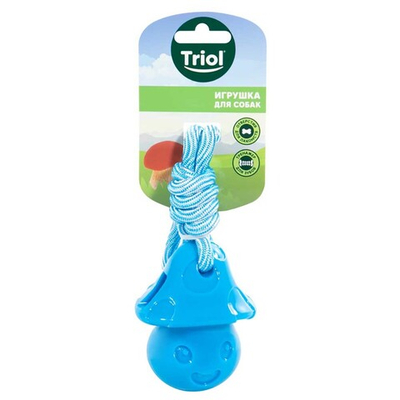 Игрушка "Гриб с верёвкой" 9/29 см (термопласт. резина) - для собак (Triol)