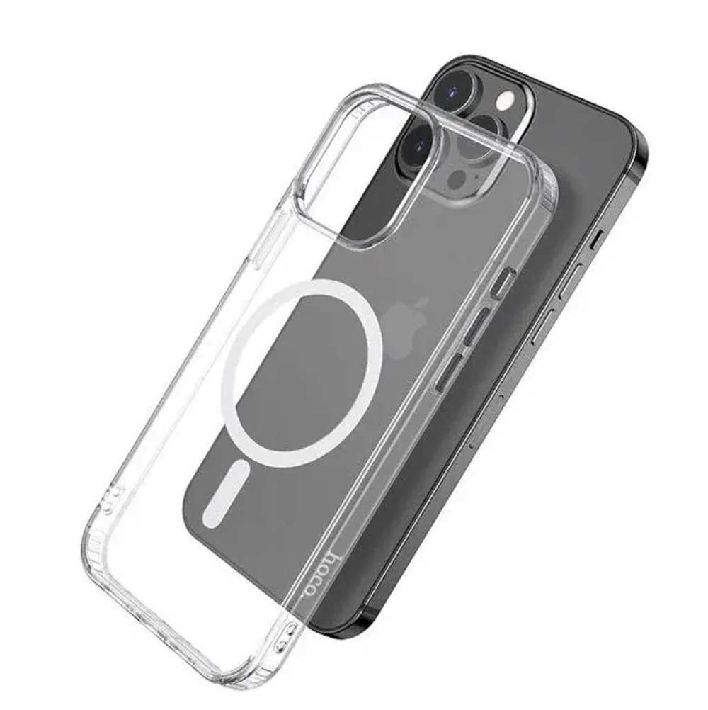 Чехол-накладка Hoco Transparent Magsafe для iPhone 15 пластиковый (прозрачный)