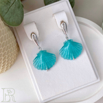 LEFIREL' Серьги серебряные женские "Русалочка" с бусинами из муранского стекла / ювелирные украшения из родированного серебра 925