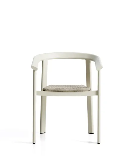 Уличный стул Erice из алюминия и шнура цвета экрю