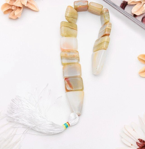 Чётки с кистью "Оникс" светлый