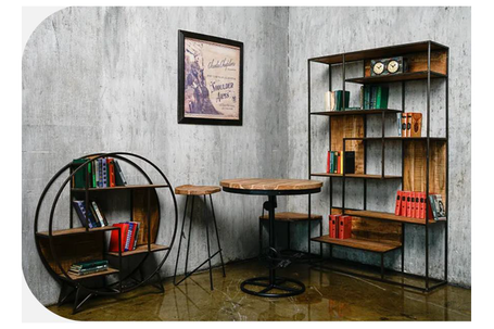 Коллекция Loft Wood – это прекрасное сочетание лофтовой и винтажной стилистик. Древесина акации – очень неприхотлива к условиям частых перепадов температуры и влажности, максимально адаптирована для использования в наших условиях. Искусственно состаренные металлические элементы, винтажированная древесина. Яркие индустриальные элементы: стол, регулируемый на штоке по высоте – многофункциональность и универсальность – под стулья любой высоты:  от стандартной -  до полубарных и барных, соответственно.  Столешницы столов из наборного слэба позволяют полностью исключить при производстве использование эпоксидной смолы и полностью сохранить натуральность, чистоту и исконную фактуру древесины. Также это делает столешницу более адаптивной и неприхотливой к внешним воздействиям, минимизировав вероятность расслоения древесного полотна. Сочетание элементов продольной и поперечной брашировки акации.  Коллекция Loft Wood отлично подойдет для оформления: библиотеки, гостиной и обеденной зоны. 