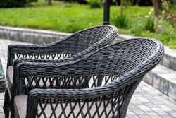 "Амароне" обеденная группа из искусственного ротанга на 6 персон, цвет графит