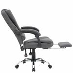 Кресло офисное CROMEX (КРОМЕКС) "Chill MS-005", с функцией вибромассажа, подножка, ткань, серое, 532959