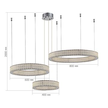 SL6008.113.03 Люстра подвесная ST-Luce Хром/Хром LED 3*95W 3000K LATOZZO