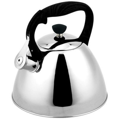 Чайник 3,5л нерж со свистком, черная ручка 7694-35RS