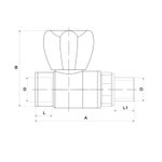 Кран американка шар 25-3/4'' прямой EVER® plast  СЕРЫЙ (Россия)