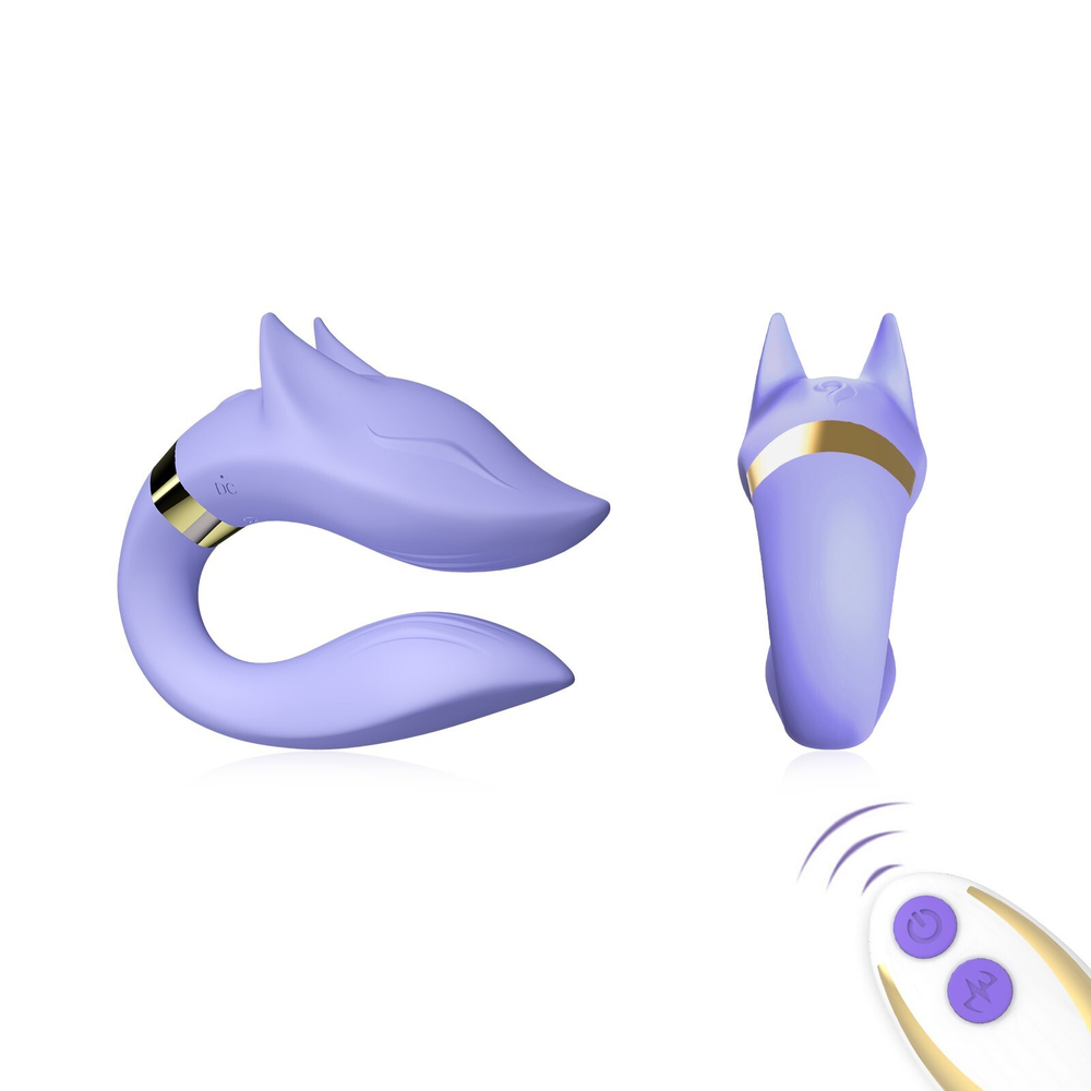 Сиреневый вибромассажер для пар с пультом ДУ (Цвет: сиреневый)
