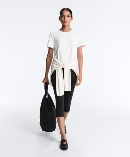 Oysho Футболка из смесового хлопка, белый