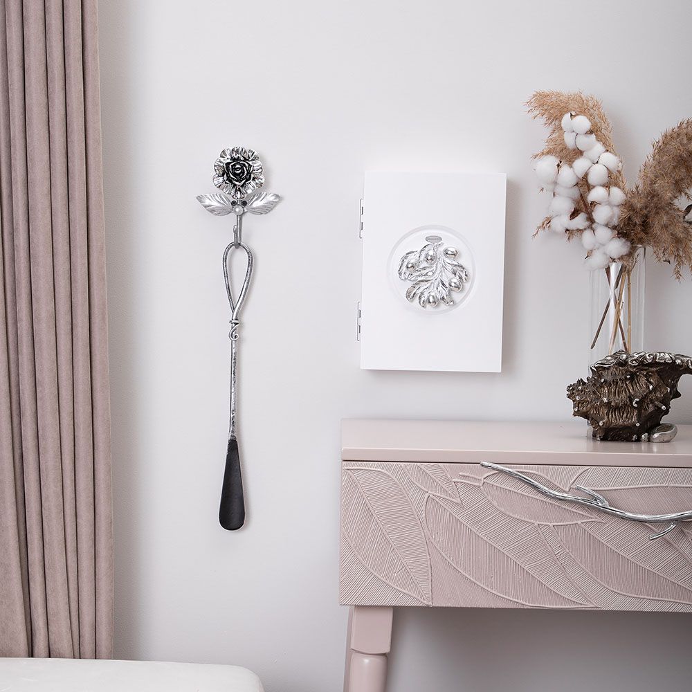 Полка ключница Oliva Branch (Олива Бранч) 2 Айс Античное серебро