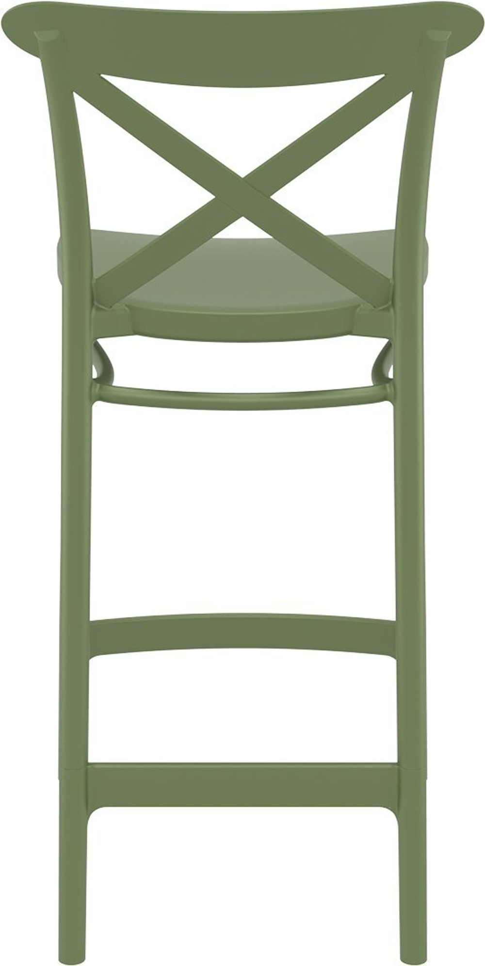 Стул пластиковый полубарный Siesta Contract Cross Bar 65, оливковый