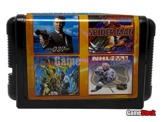 Картридж 16-Bit - 4в1 CADCSH/HOCKEY /JAMES BOND: THE DUEL /SPIDER-MAN