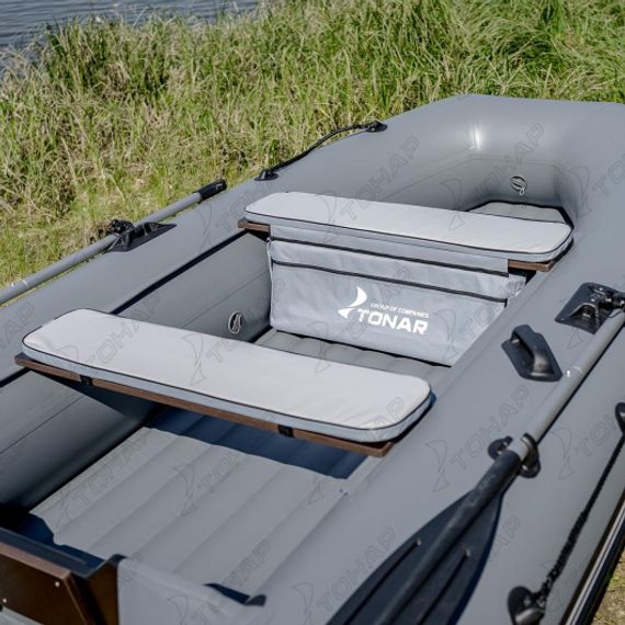 Сиденье-накладка на банку (длина 104см, серая)