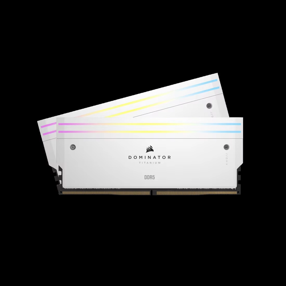 Оперативная память CORSAIR Dominator Titanium RGB, 32 Гб DDR5 (2x16 Гб), CL32, 6400 МГц, Белая (CMP32GX5M2B6400C32W)