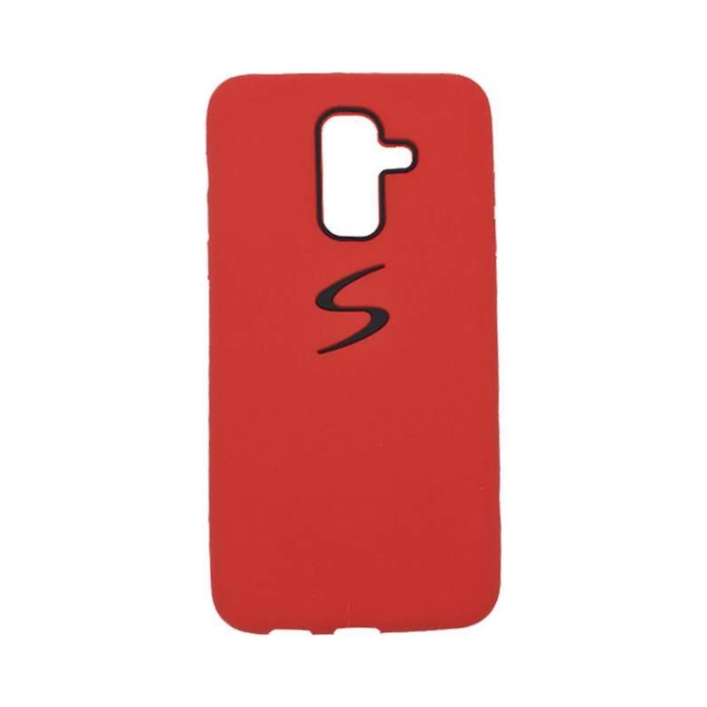 Силиконовый матовый чехол S-Design для Samsung A6 Plus 2018, красный