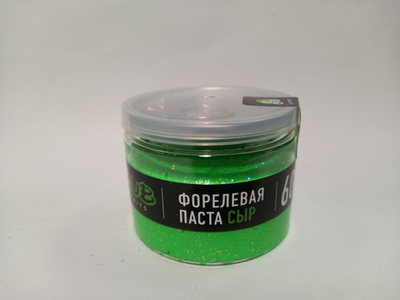 Форелевая паста "Сыр" зелёная, флюоресцентная.
