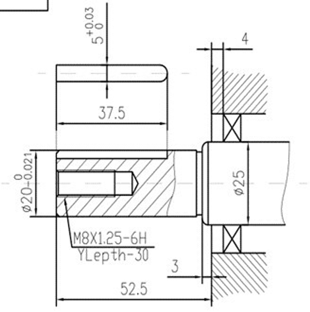 Двигатель дизельный TSS Excalibur 173F- K0 (вал цилиндр под шпонку 20/53 / Key)