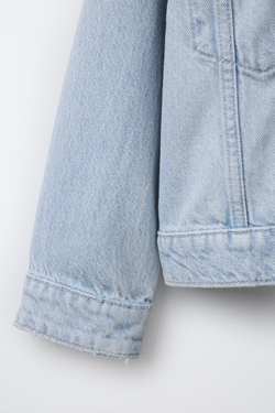 ZARA БАЗОВАЯ ДЖИНСОВАЯ КУРТКА, СИНИЙ