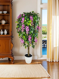 Искусственное дерево Глициния лиловая 130 см в кашпо