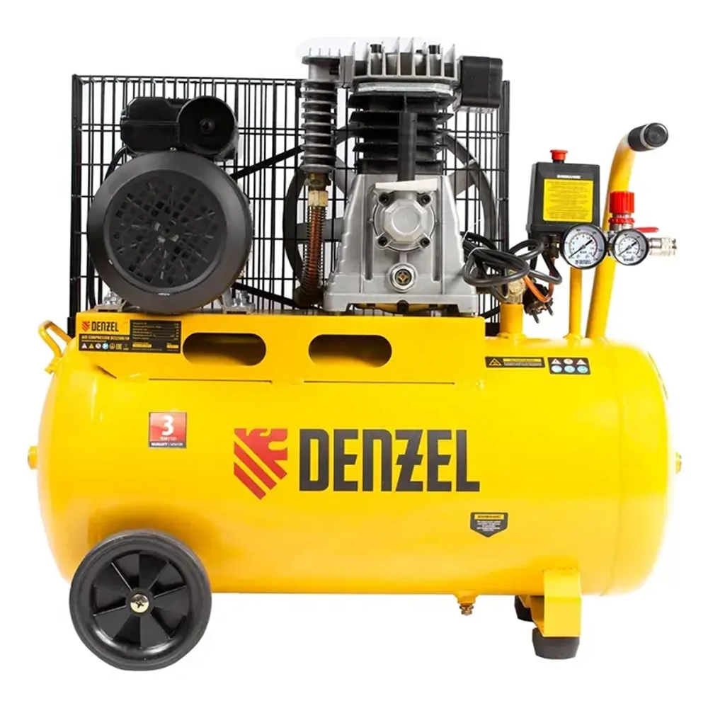 DENZEL BCI2300/50 компрессор воздушный 2.3 квт, ременный привод, 50 литров, 400 л/мин 58113