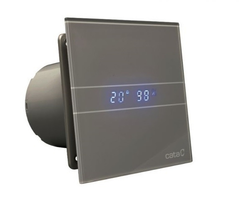 Накладной вентилятор Cata E 100 GSTH Silver (Влажность, таймер, термометр, дисплей)