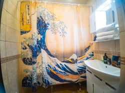 Комплект штор «Большая волна в Канагаве», по мотивам гравюры на дереве «Большая волна в Канагаве» японского художника Кацусики Хокусая