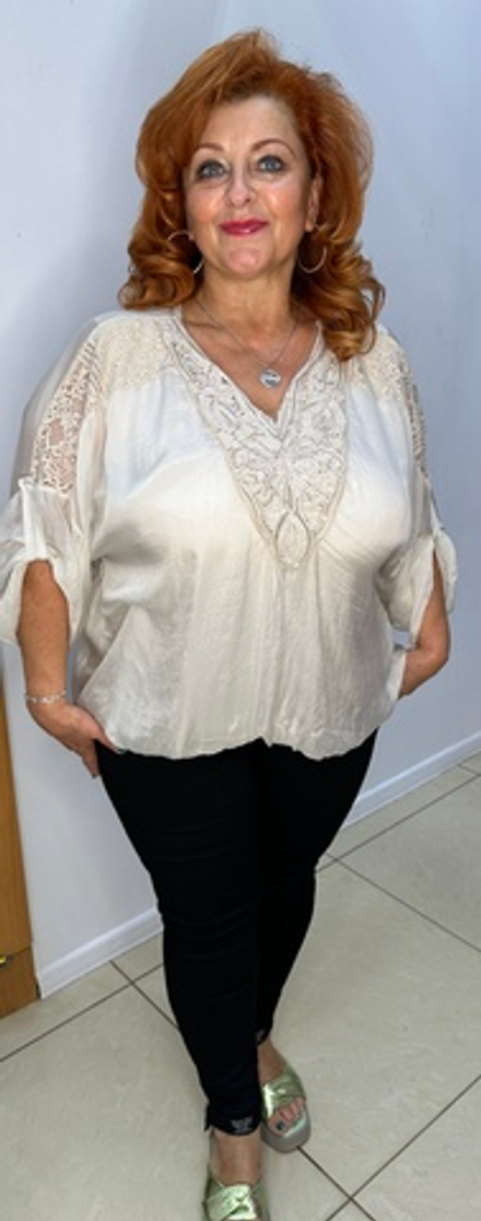 Двойной итальянский блузон с кружевами