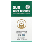 Sun Chlorella, Sun Pet Treats ™, хлорелла и элеутерококк, для собак и кошек, 120 таблеток