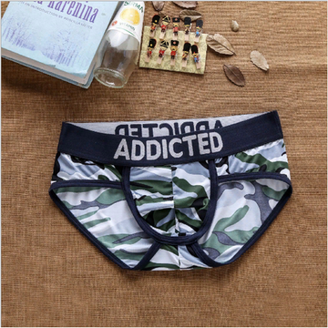 Трусы мужские брифы камуфляжные с т-синей резинкой ADDICTED