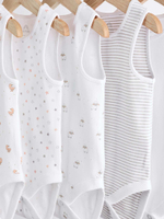 Боди без рукавов для малышей Next K79-885, 5 шт., Белый