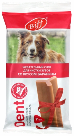 Лакомство Biff (TiTBiT) DENT для собак крупных пород жевательный снек, Баранина, 3 упаковки