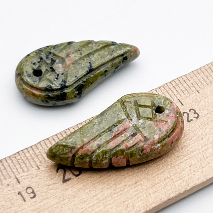 Подвеска Крыло, унакит, размер 30*16 мм, цена за 1 шт