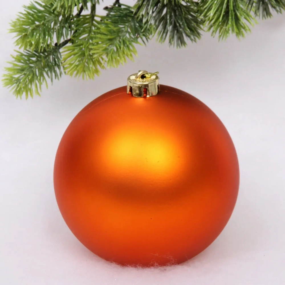 Новогодний шар 15 см «Матовый», янтарь