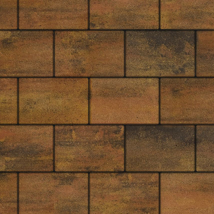 Тротуарная плитка ПРЯМОУГОЛЬНИК 300х200 мм - Листопад гладкий Саванна