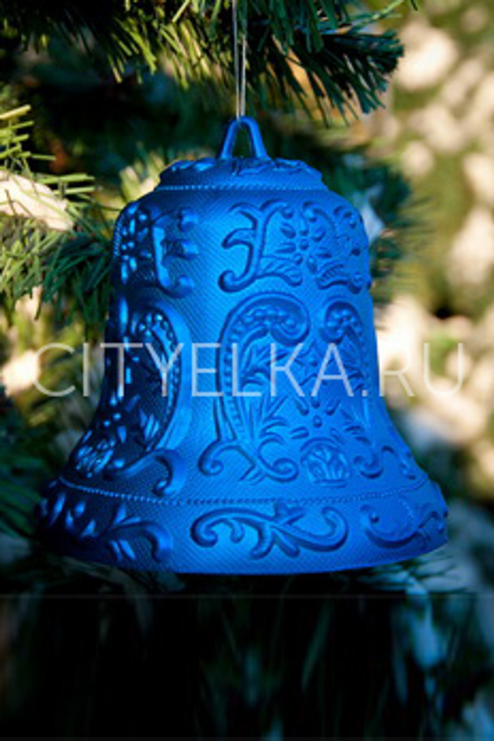 Колокольчик матовый с узорами, синий