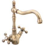 Смеситель для кухни, Frap, с кран-буксой, бронз, F4019-4