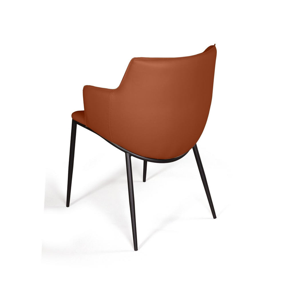 Стул с подлокотниками Sofia, экокожа soft-touch, терракот