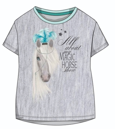 Футболка для девочек коробкарукав серый р.104 (Batik), 1 шт.