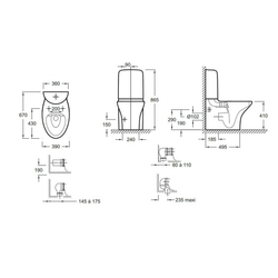 Унитаз напольный Jacob Delafon Nouvelle Vague UJK102-00 схема