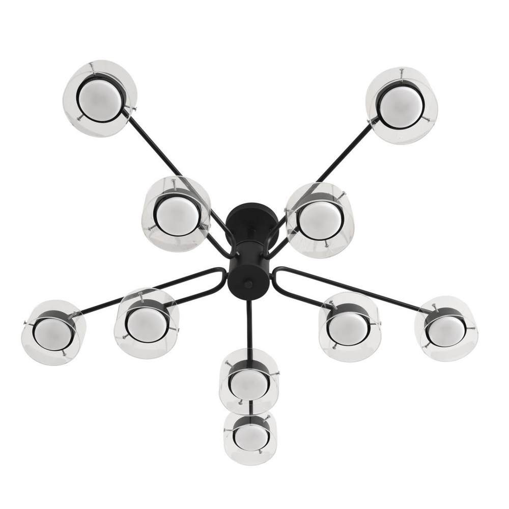 8349/10C COMFI черный/прозрачный, металл/стекло Светильник потолочный LED GX53 10*7W 220V NATALINA