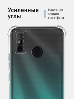 Чехол ROSCO для Tecno Spark 6 Go оптом (арт. TCN-S6GO-HARD-TPU-TRANSPARENT)