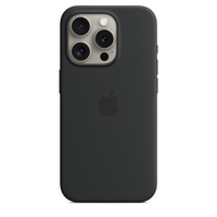 Силиконовый чехол для iPhone 15 Pro Черный (Black) MagSafe MT1A3