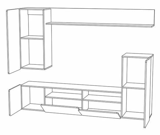 Гостиная ЛИЯ дуб сонома / бетон темный