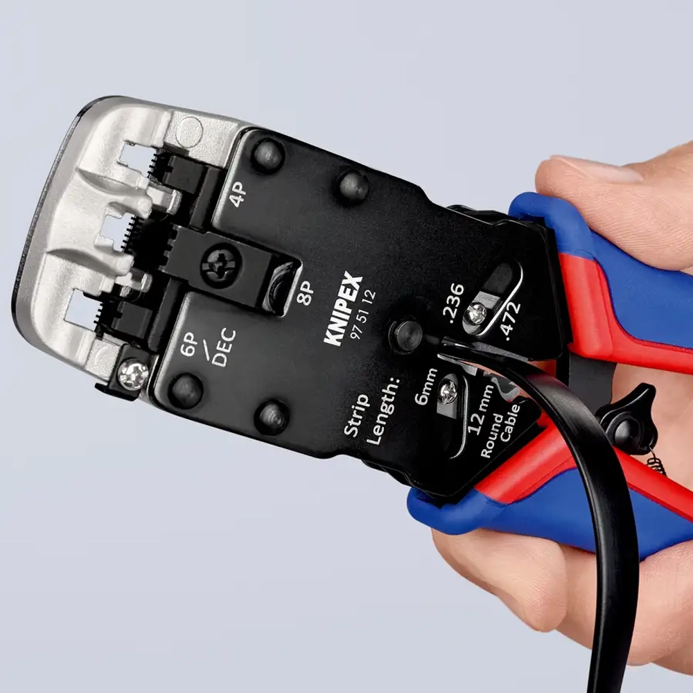 Инструмент для опрессовки штекеров типа Western чернёные 200 мм Knipex 97 51 12