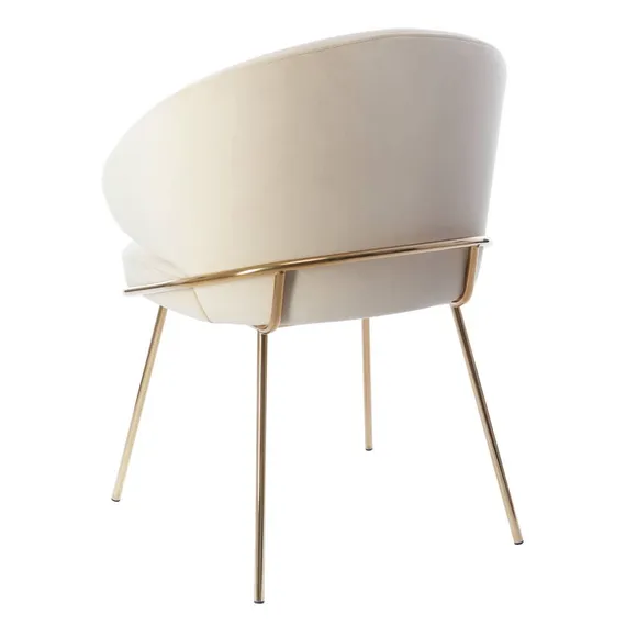 Стул Lime, кремовый микровелюр с золотыми ножками